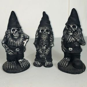 3 Skeleton Gnomes Halloween Decor Home